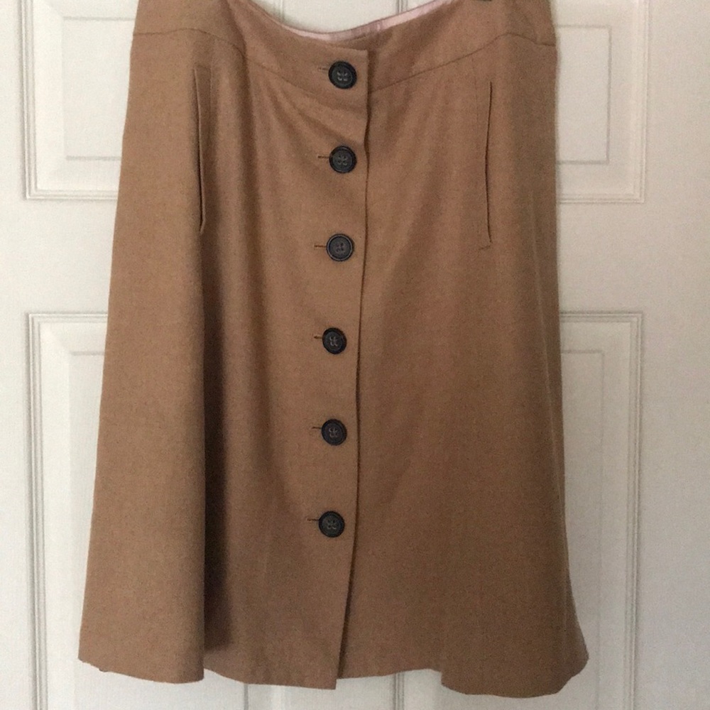 Aline button front wool skirt